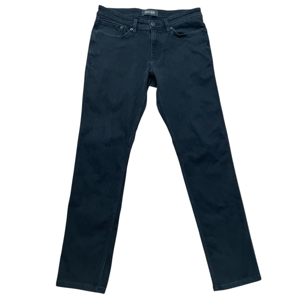 Duer DU/ER Jeans Mens 31x32 Black L2X Performance Denim Slim Fit - Picture 3 of 9
